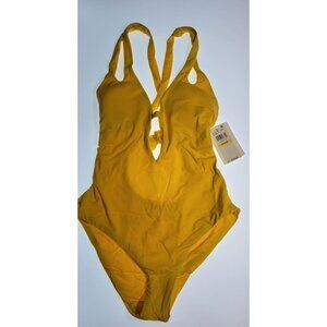 Becca by Rebecca Virtue Women's Swimwear One Piece Bikini Standard Medium Yellow